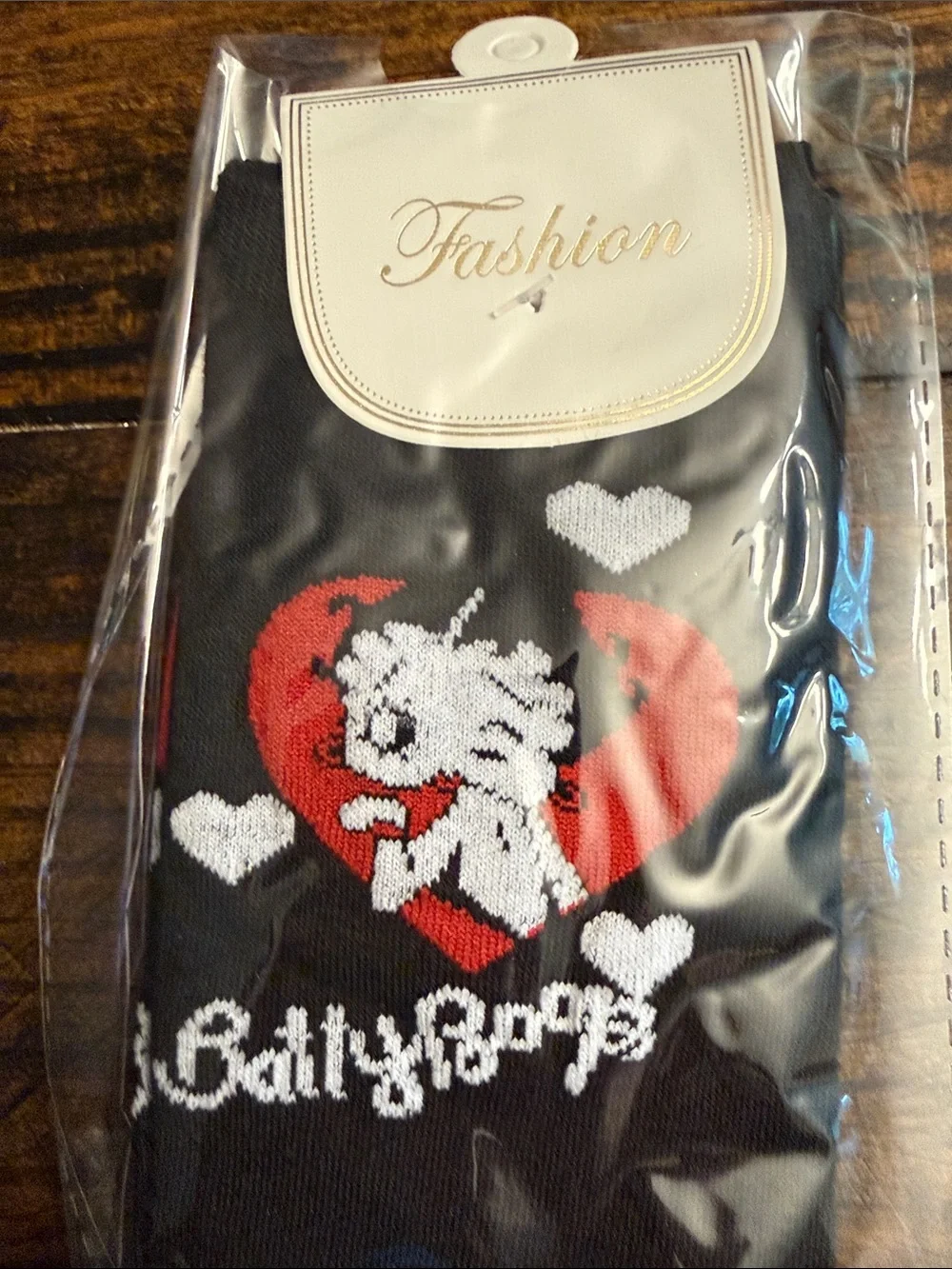 Cute Cartoon Character ‘Betty Boop’ Heart Foot Socks in Black/Pink/Teal (OS)